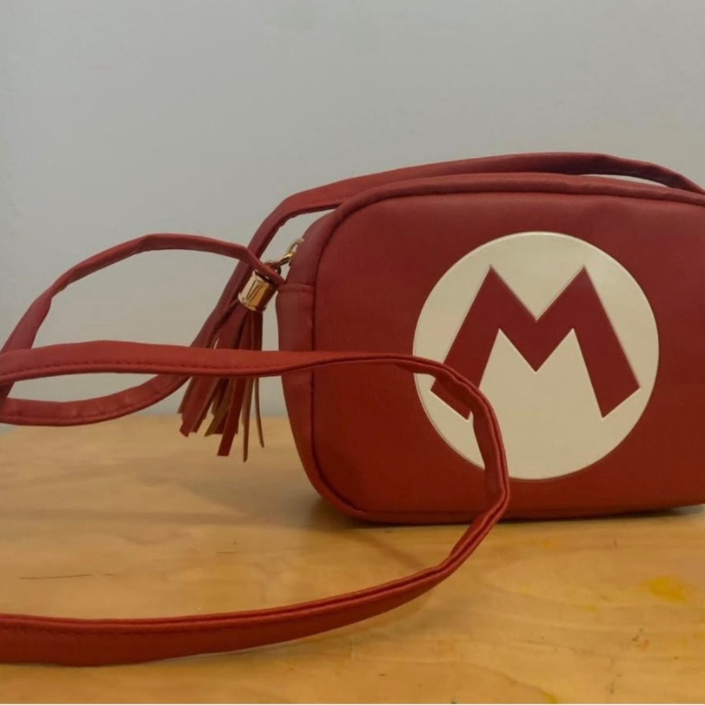 Bioworld Red Crossbody Bag with Iconic Mario Design